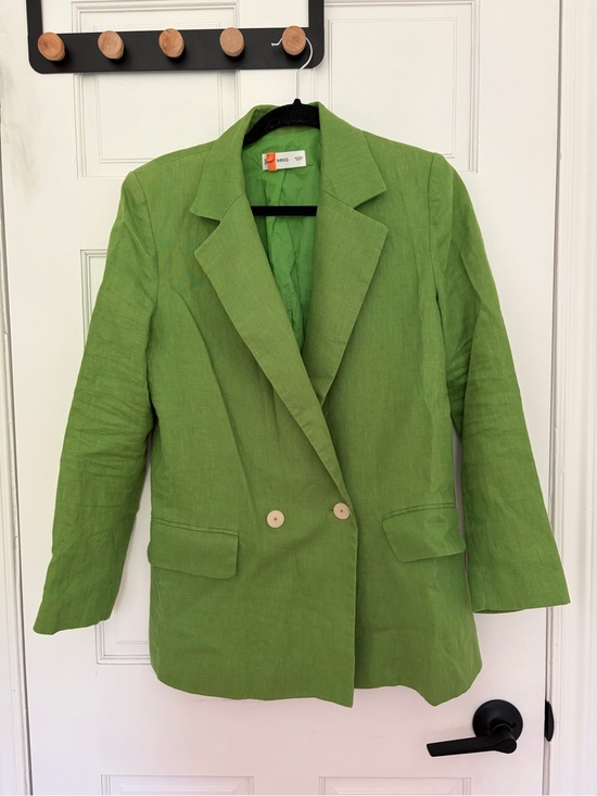 Mango Jackets & Blazers - 100% linen green MANGO blazer